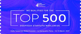 Selected as one of Hello Tomorrow’s Top 500 start-ups worldwide (Award)