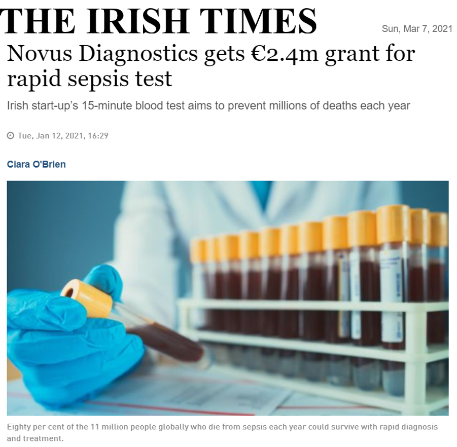 Novus Diagnostics (SepTec) wins €7.4m European Innovation Council (EIC) Blended Finance Award.